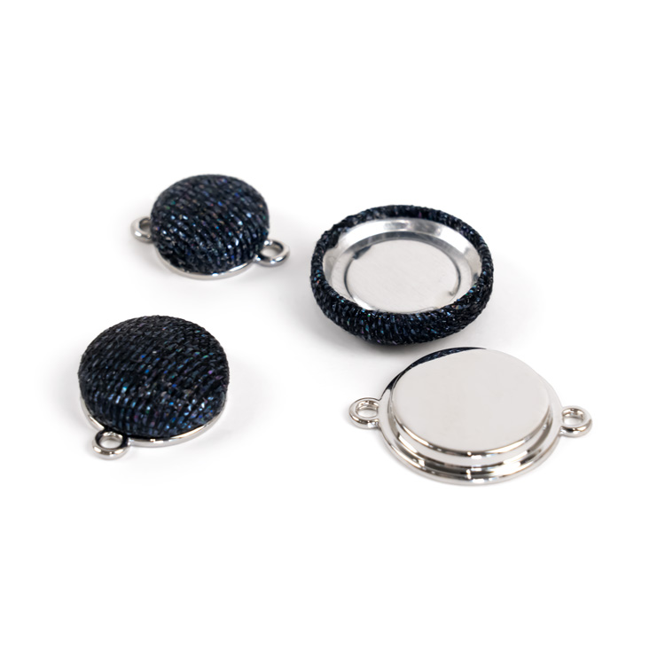 12mm くるみボタン用 コネクトバックパーツ [シルバー] 3個入