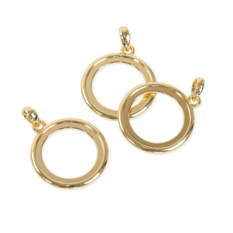 Double Side Pendant Backs for 28mm (Size 45) Cover Buttons - Gold 10pc Double Side Pendant Backs for 28mm (Size 45) Cover Buttons - Gold 10pc
