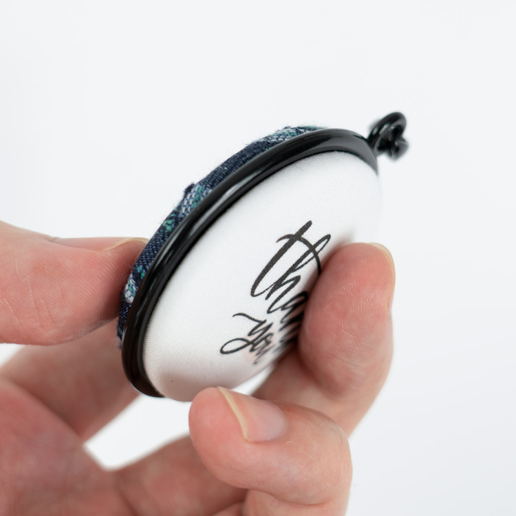 47mmくるみボタン用 ダブルサイドペンダントパーツ [ブラック] 5個入