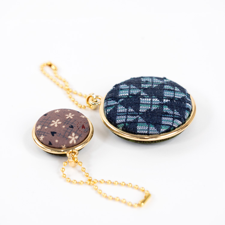 47mmくるみボタン用 ダブルサイドペンダントパーツ [ブラック] 5個入