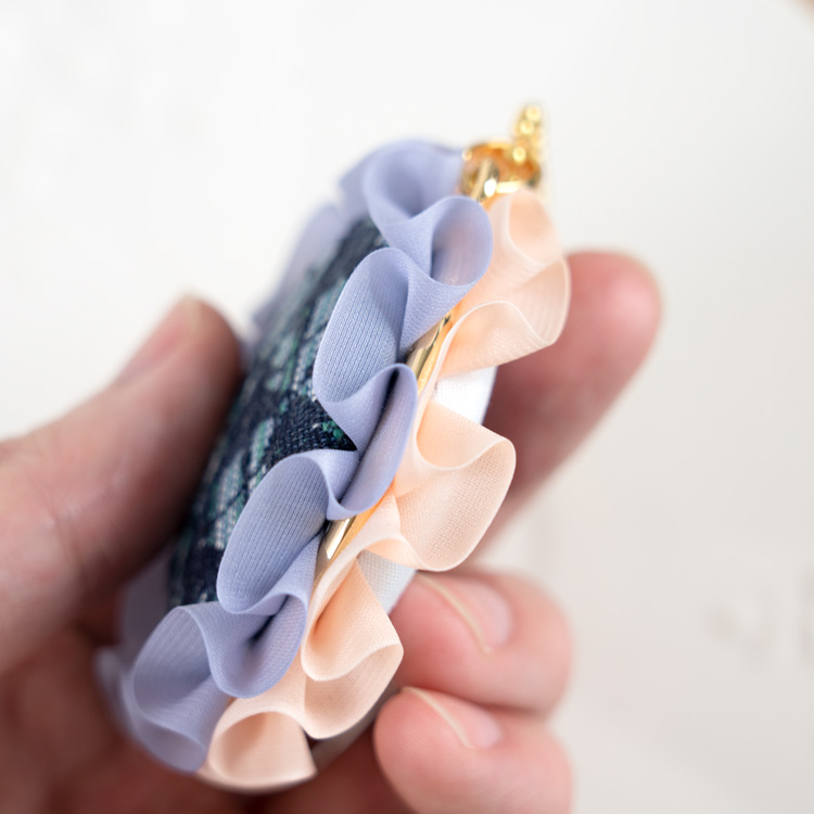 47mmくるみボタン用 ダブルサイドペンダントパーツ [ブラック] 5個入