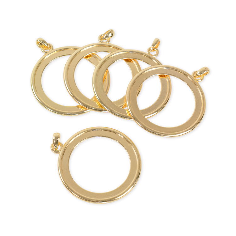 Double Side Pendant Backs for 47mm (Size 75) Cover Buttons - Gold 5pc Double Side Pendant Backs for 47mm (Size 75) Cover Buttons - Gold 5pc