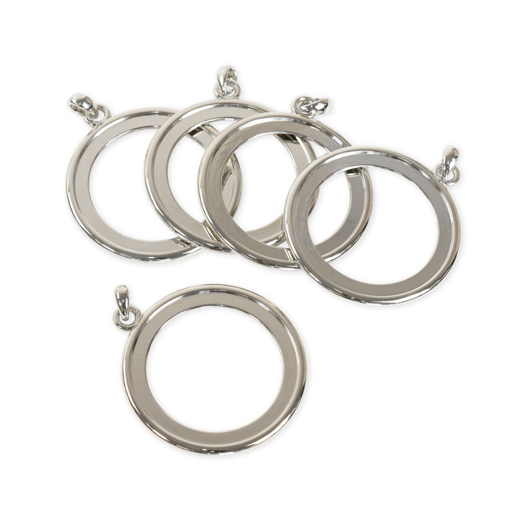 Double Side Pendant Backs for 47mm (Size 75) Cover Buttons - Silver 5pc Double Side Pendant Backs for 47mm (Size 75) Cover Buttons - Silver 5pc
