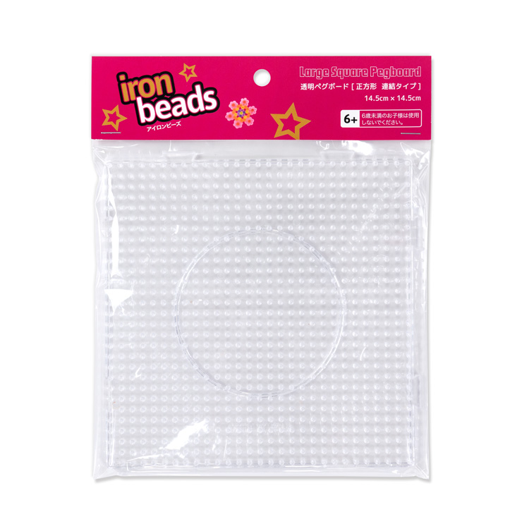 アイロンビーズ 5mm用 透明ペグボード 14.5cm [正方形・連結タイプ L]