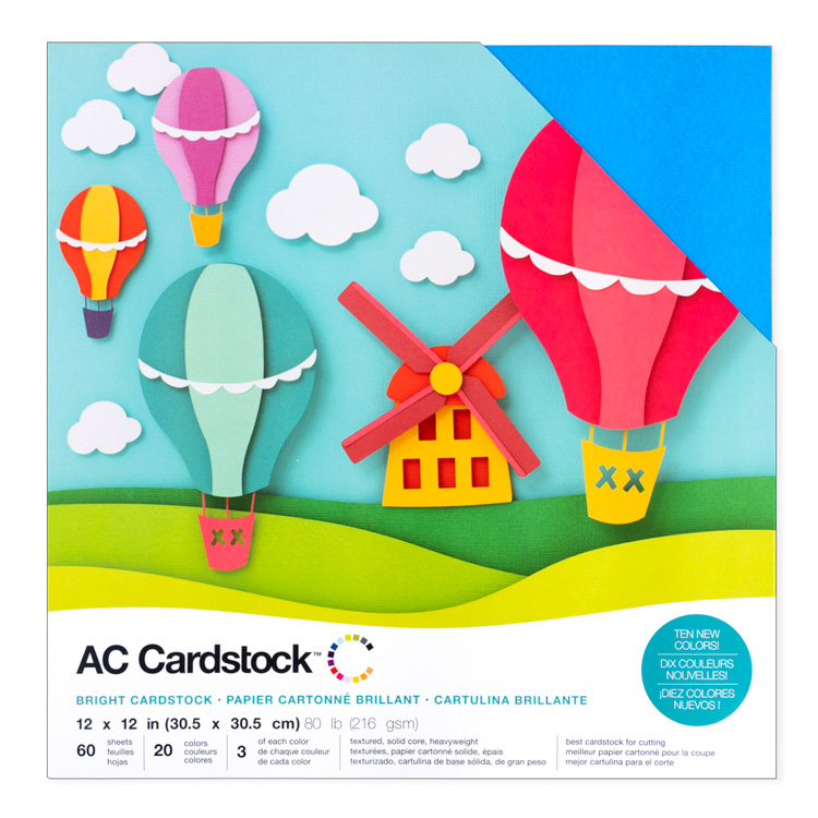 American Crafts Cardstock Variety Pack 12" × 12" Textured Bright 60pc American Crafts Cardstock Variety Pack 12" × 12" Textured Bright 60pc