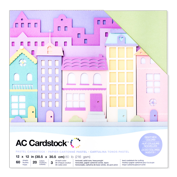 American Crafts Cardstock Variety Pack 12" × 12" Textured Pastel 60pc American Crafts Cardstock Variety Pack 12" × 12" Textured Pastel 60pc