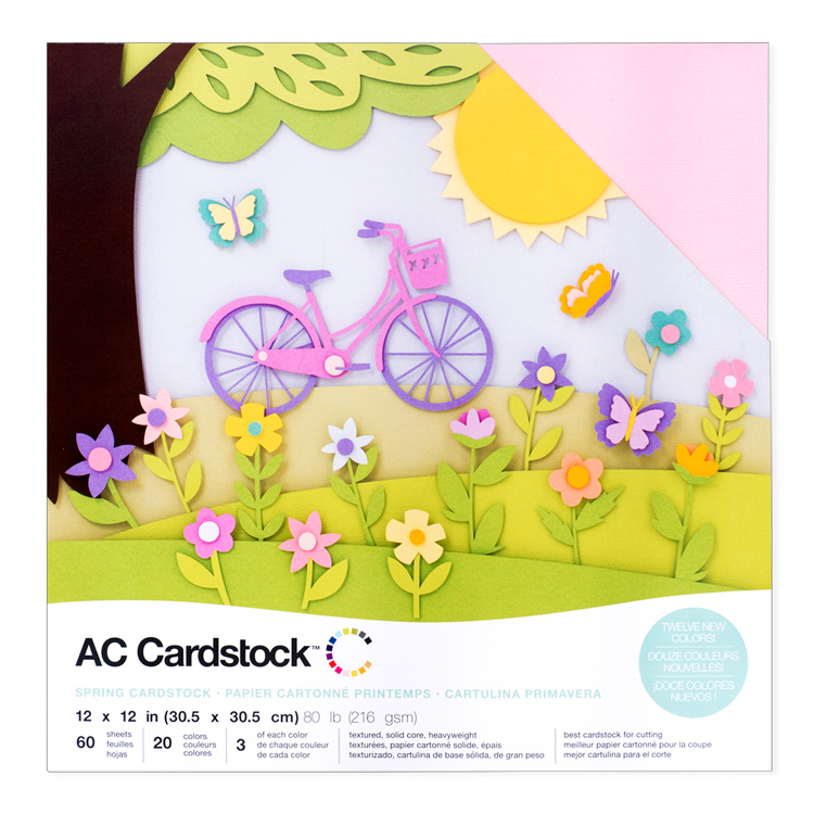 American Crafts Cardstock Variety Pack 12" × 12" Textured Spring 60pc American Crafts Cardstock Variety Pack 12" × 12" Textured Spring 60pc