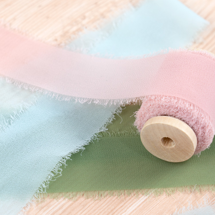 シフォンリボン 38mm [スノー]