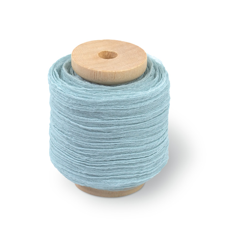 クリンクル シフォンリボン 38mm [アクア]