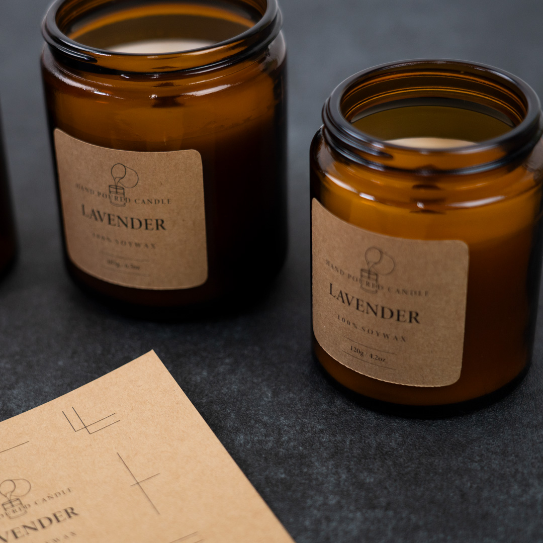 ガラス キャンドルジャー [アンバー] 150ml