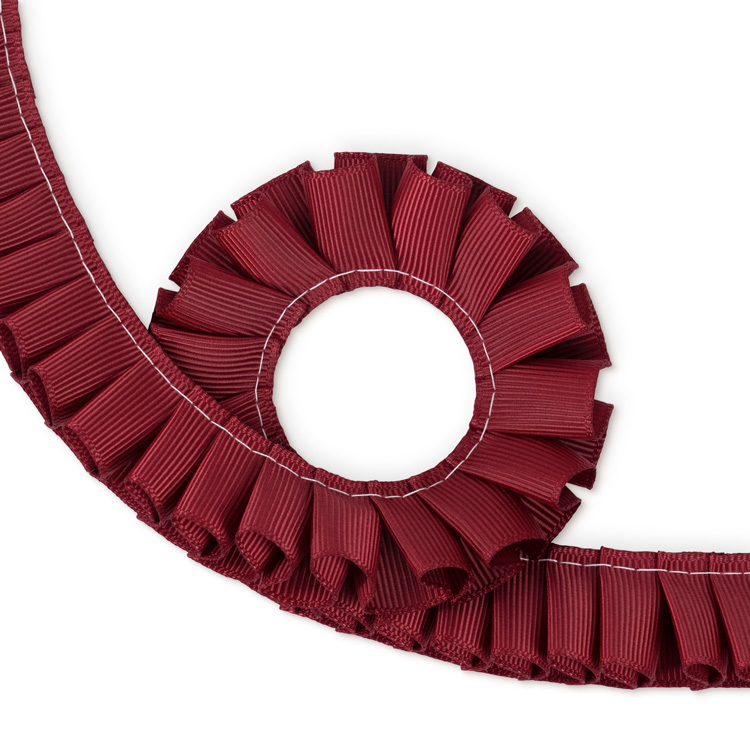 Grosgrain Pleated RIbbon 22mm [Plum] 1m