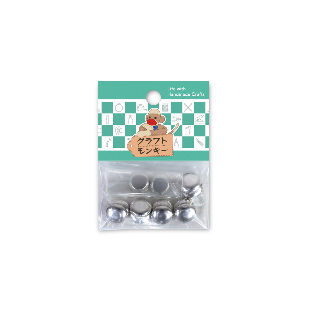 12mmくるみボタンパーツセット (足なしタイプ) 10組入 12mmくるみボタンパーツセット (足なしタイプ) 10組入