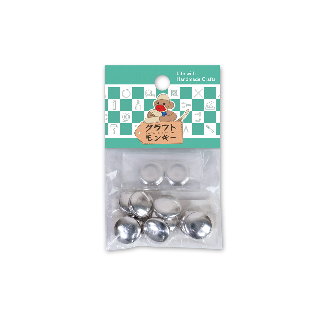 15mm くるみボタンパーツセット (足なしタイプ) 10組入 15mm くるみボタンパーツセット (足なしタイプ) 10組入