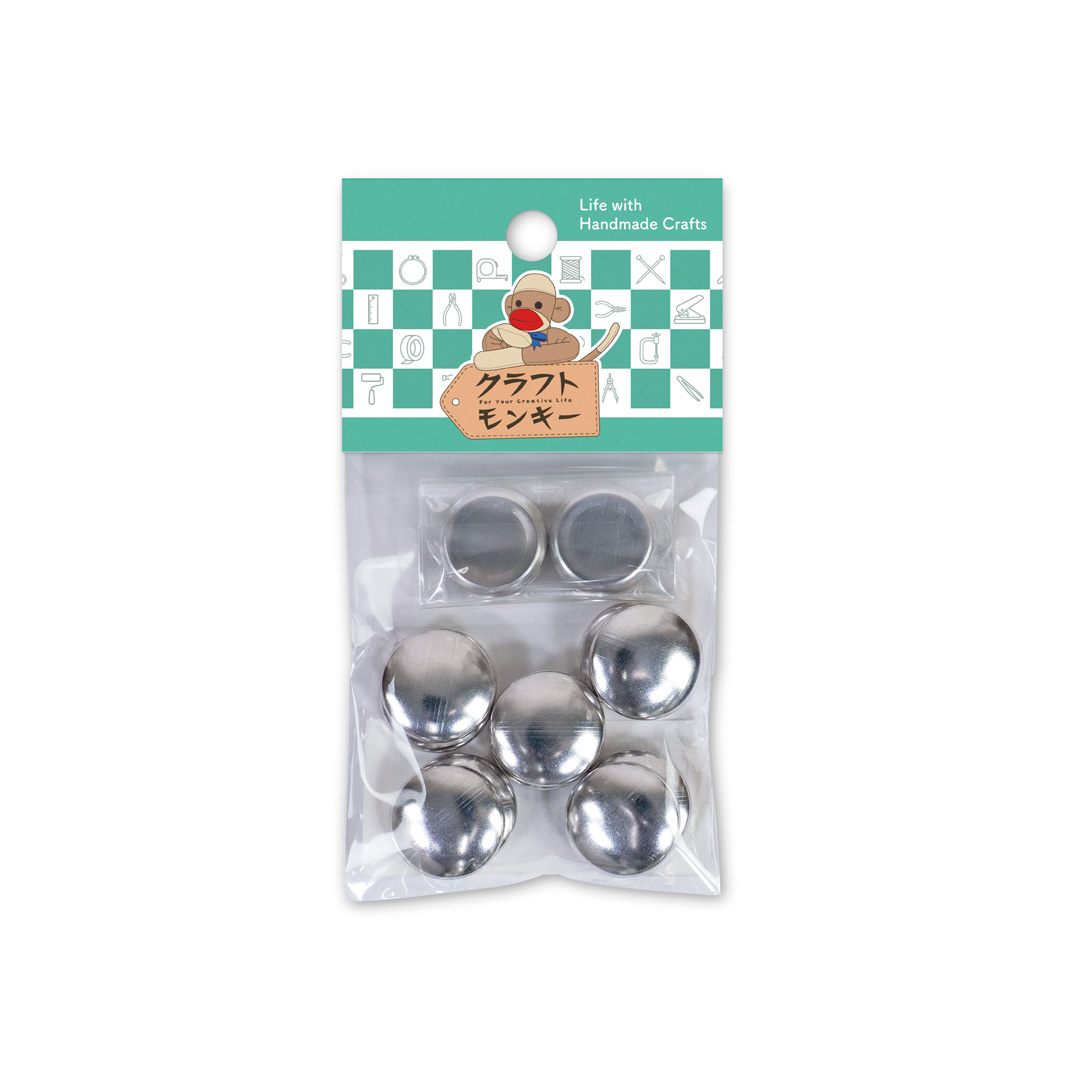 19mmくるみボタンパーツセット (足なしタイプ) 10組入