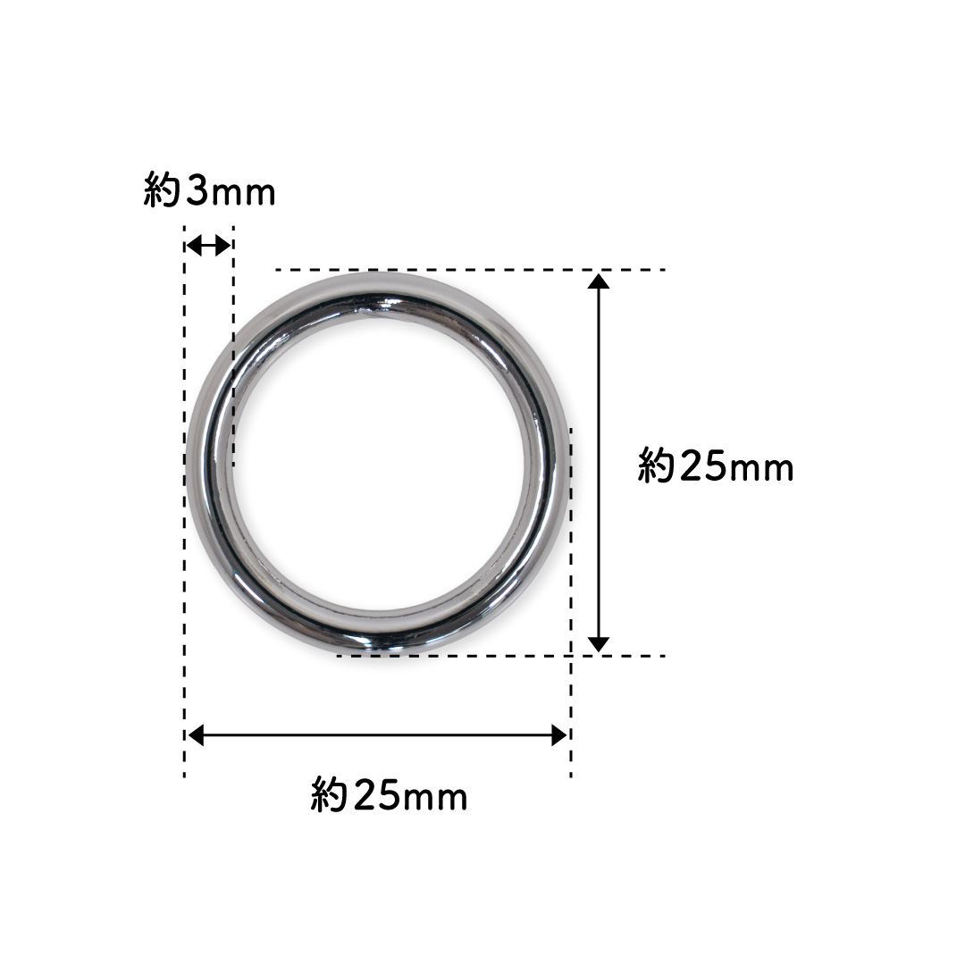 Oリング 継ぎ目なし [シルバー] 内径約19mm (線径約3mm) 10個入