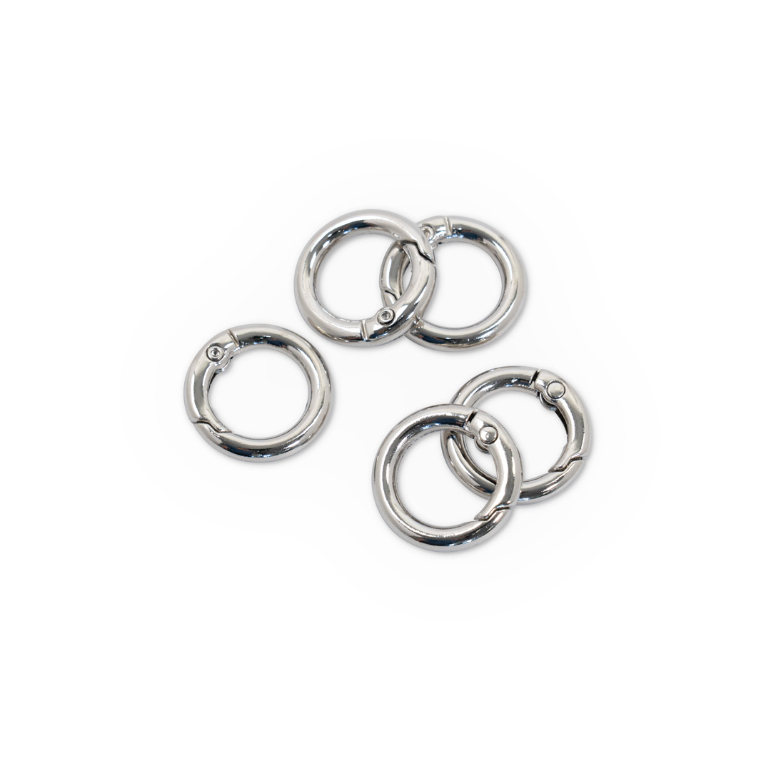 丸型カラビナ [シルバー] 直径約20mm (線径約3.5mm) 10個入