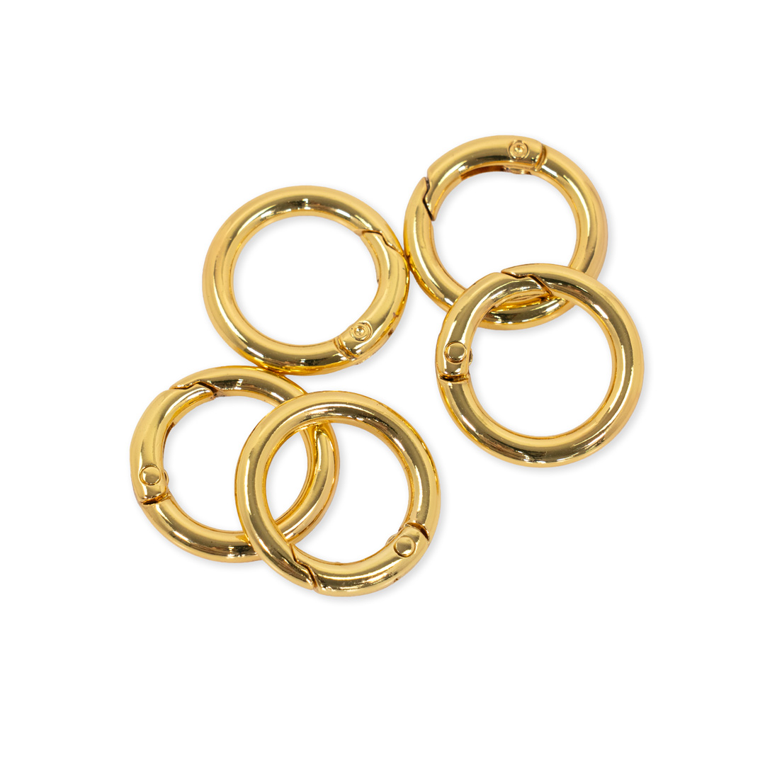 丸型カラビナ [ゴールド] 直径約24.5mm (線径約4mm) 10個入