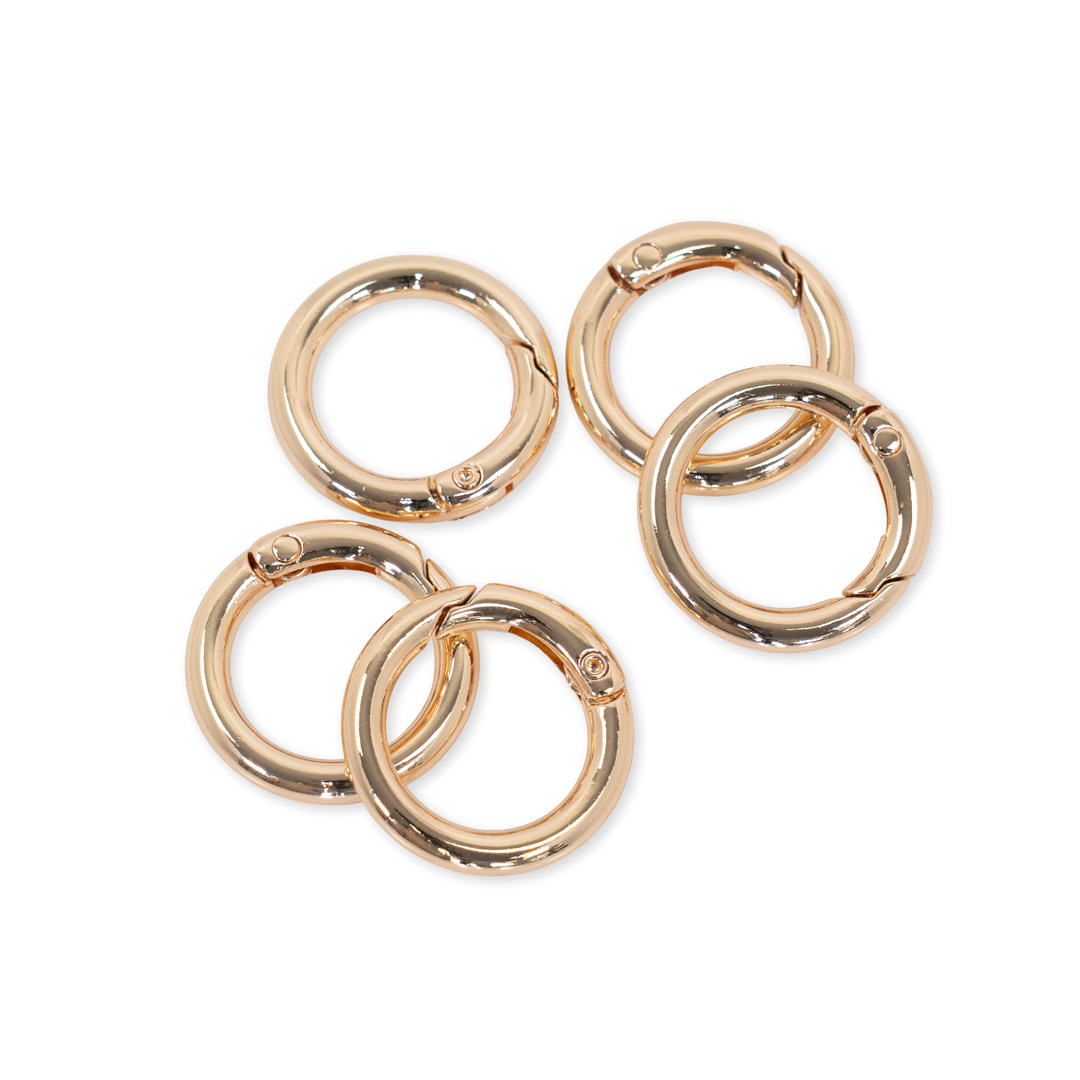 丸型カラビナ [ローズゴールド] 直径約24.5mm (線径約4mm) 10個入