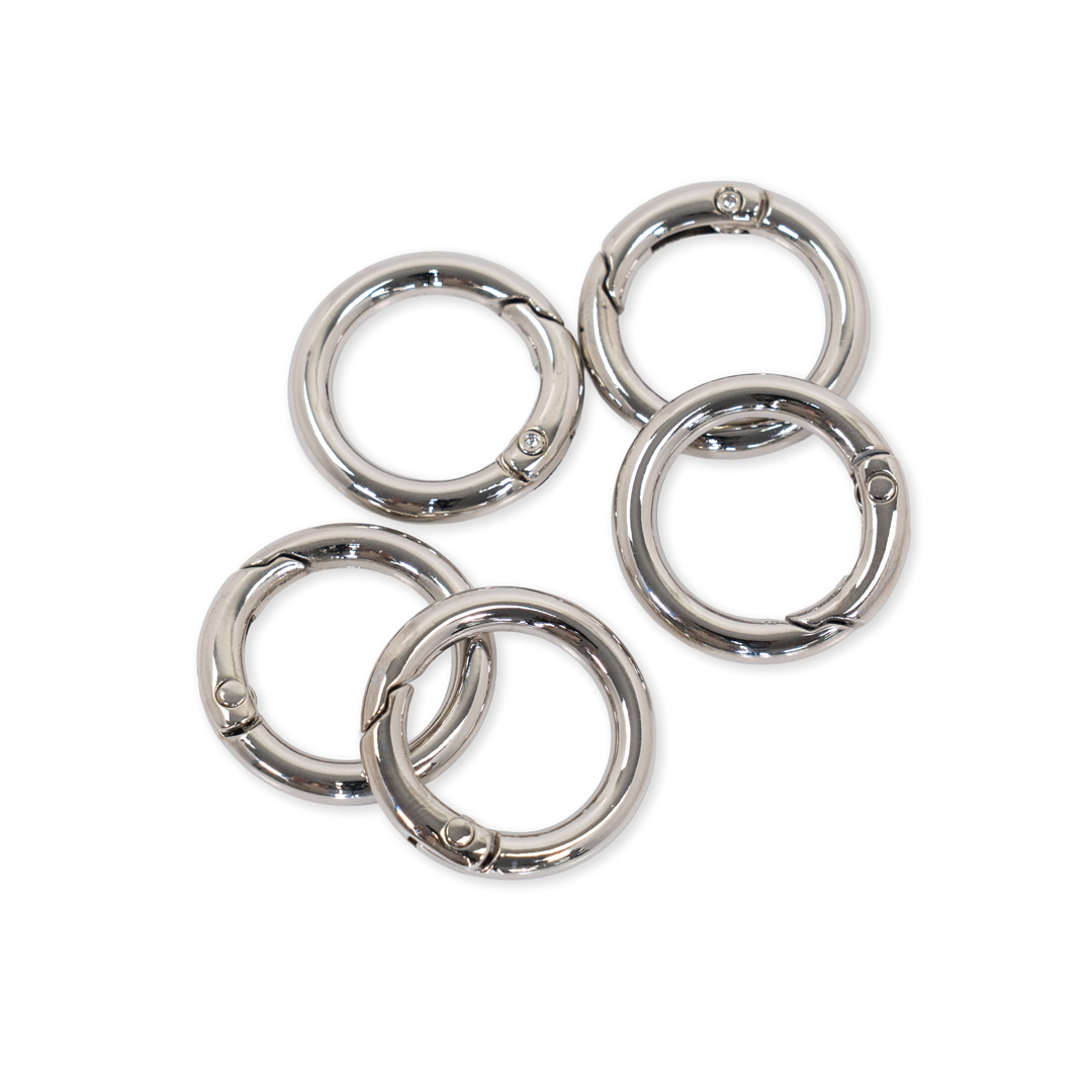 丸型カラビナ [シルバー] 直径約24.5mm (線径約4mm) 10個入
