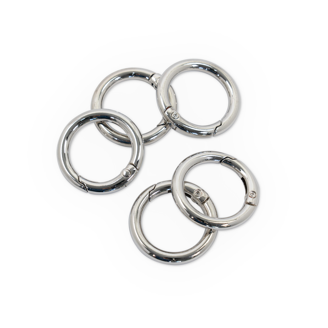 丸型カラビナ [シルバー] 直径約27.5mm (線径約4mm) 10個入