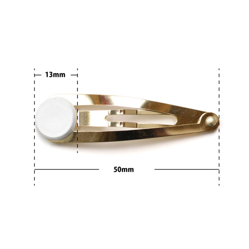 パッチンどめ・パッチンピン 樹脂製台座付き 5cm [ゴールド] 10個入