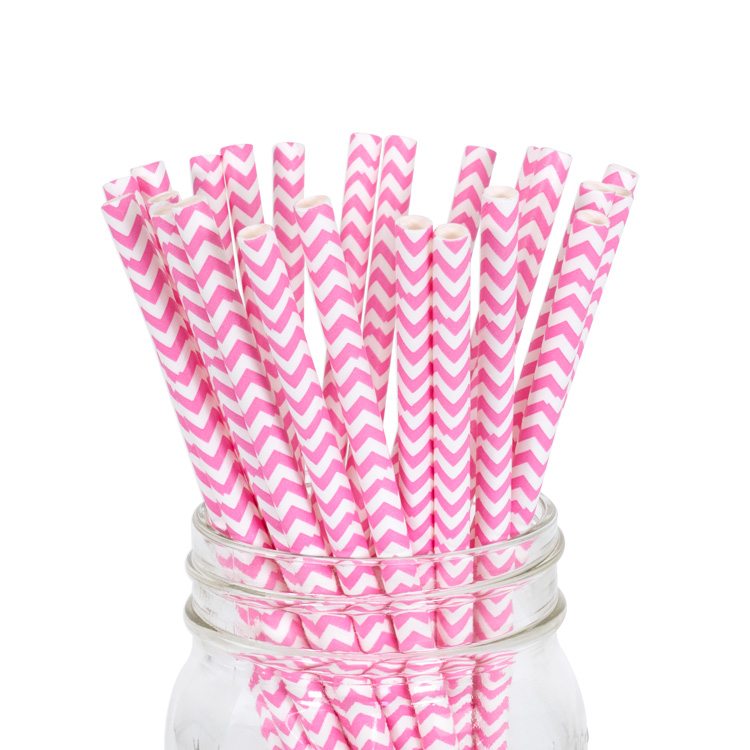 Paper Straws Strawberry Chevron 25pcs Paper Straws Strawberry Chevron 25pcs
