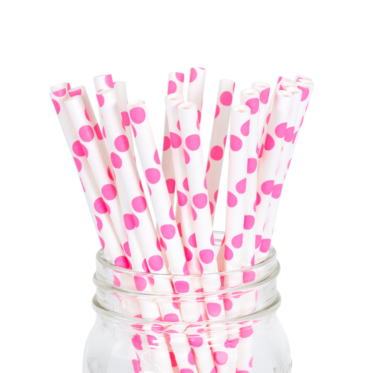 Paper Straws Strawberry Polka Dot 25pcs Paper Straws Strawberry Polka Dot 25pcs