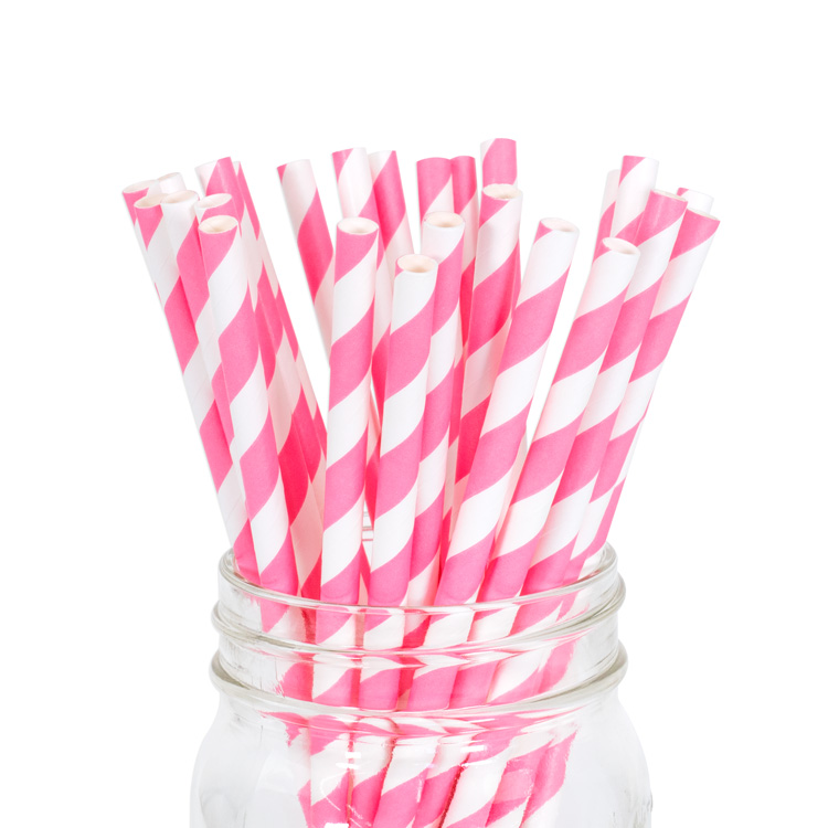 Paper Straws Strawberry Stripe 25pcs Paper Straws Strawberry Stripe 25pcs