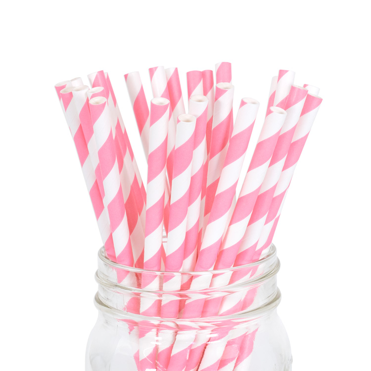 Paper Straws Pink Stripe 25pcs Paper Straws Pink Stripe 25pcs