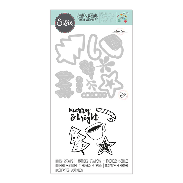 Sizzix Framelits Die Set 8PK w/Stamps Merry Motifs by Olivia Rose Sizzix Framelits Die Set 8PK w/Stamps Merry Motifs by Olivia Rose