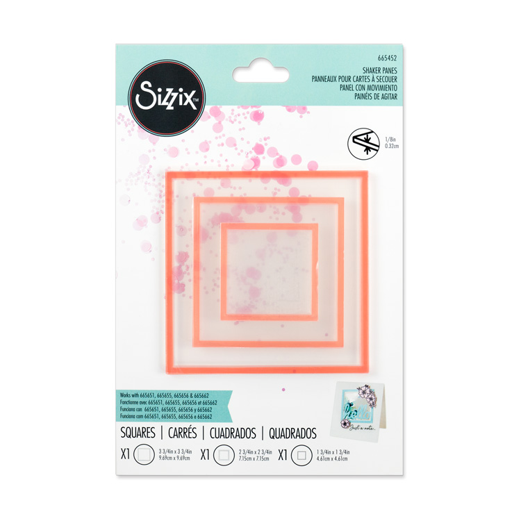 Sizzix Making Essential Shaker Panes Squares 1 1/2" 2 1/2" & 3 1/2" 3PK Sizzix Making Essential Shaker Panes Squares 1 1/2" 2 1/2" & 3 1/2" 3PK