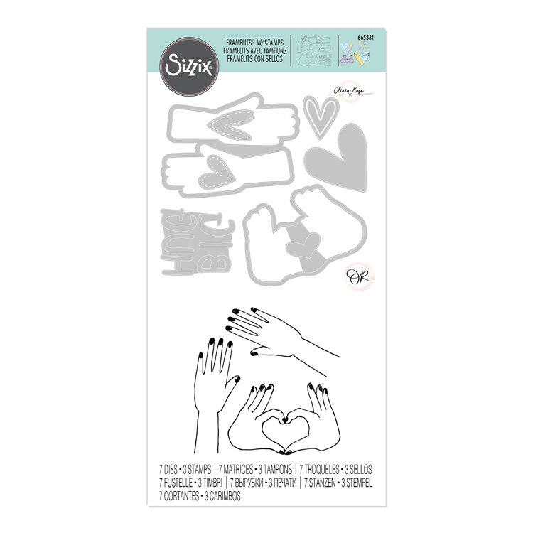 Sizzix Framelits Die Set 7PK w/Stamps Big Hugs by Olivia Rose Sizzix Framelits Die Set 7PK w/Stamps Big Hugs by Olivia Rose