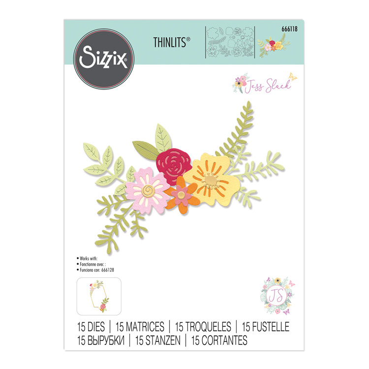 Sizzix Thinlits Die Set 15PK Floral Cluster by Jess Slack Sizzix Thinlits Die Set 15PK Floral Cluster by Jess Slack