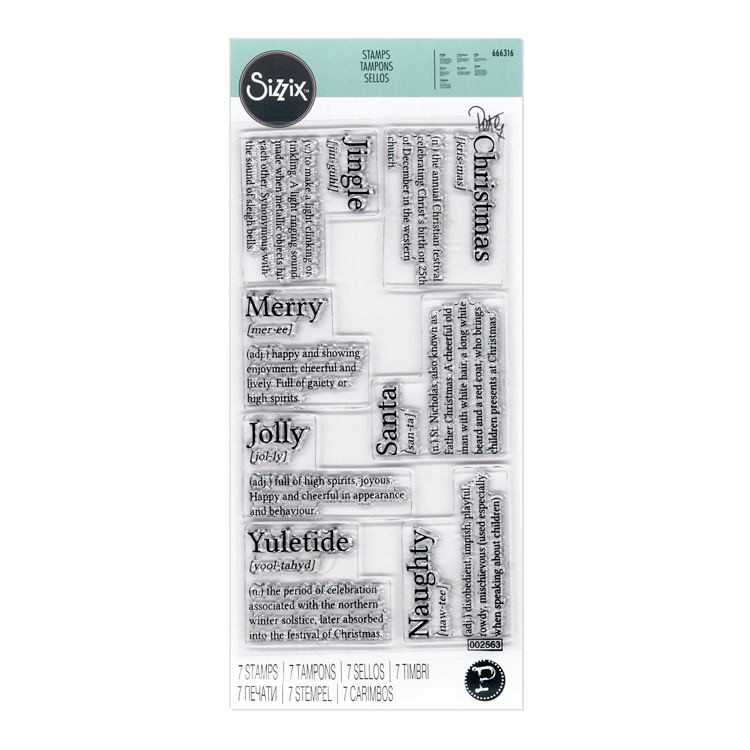 Sizzix クリアスタンプ [フェスティブ ディクショナリー デフィニションズ] by Pete Hughes