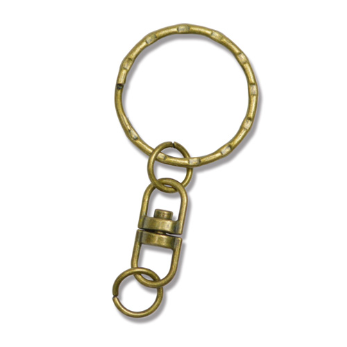 キーホルダー金具 波型ニコイル アンティーク青銅風 10個入 キーホルダー金具 波型ニコイル アンティーク青銅風 10個入