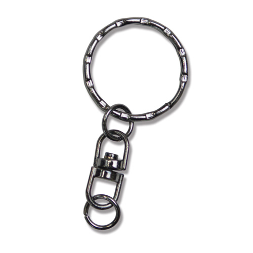 キーホルダー金具 波型ニコイル ブラックシルバー色 10個入 キーホルダー金具 波型ニコイル ブラックシルバー色 10個入
