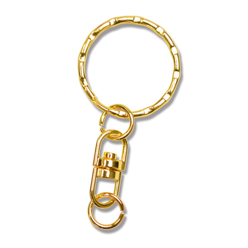 キーホルダー金具 波型ニコイル ゴールド色 10個入 キーホルダー金具 波型ニコイル ゴールド色 10個入