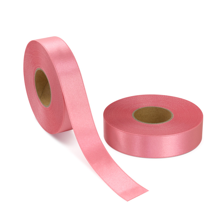 両面サテン ダブルサテン リボン 25mm オールドローズ 1ロール(約30m)