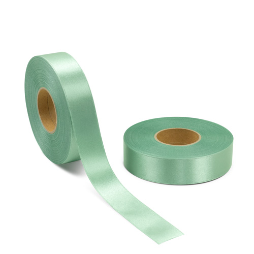 両面サテン ダブルサテン リボン 25mm リーフグリーン 1ロール(約30m)